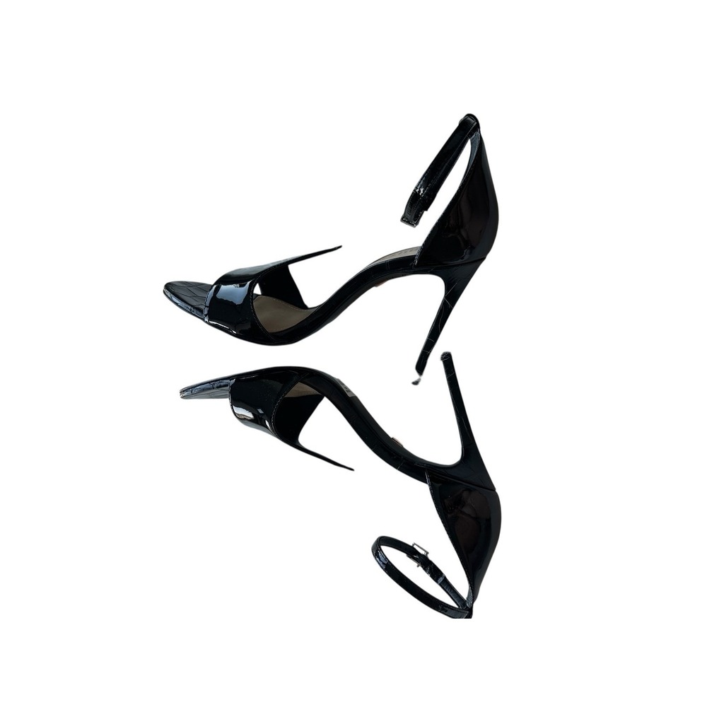 Schutz Black Strappy Heels Open Toe Ankle Strap Stiletto Sandals 7B Prom - Picture 7 of 11